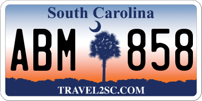 SC license plate ABM858