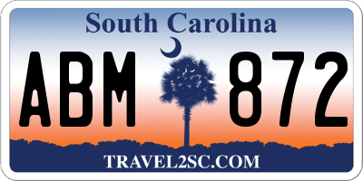 SC license plate ABM872