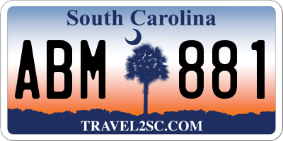 SC license plate ABM881