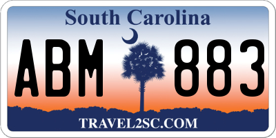 SC license plate ABM883