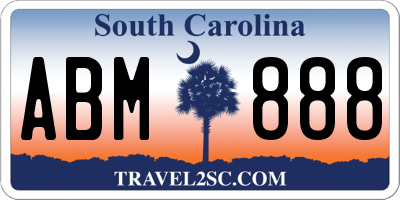 SC license plate ABM888