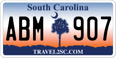 SC license plate ABM907