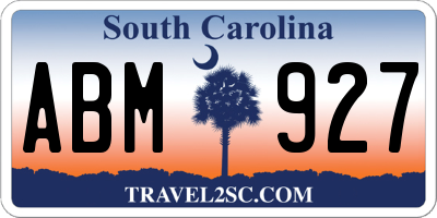 SC license plate ABM927