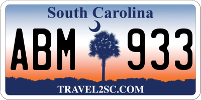 SC license plate ABM933