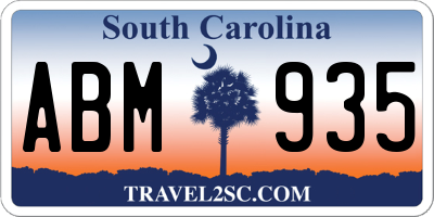 SC license plate ABM935