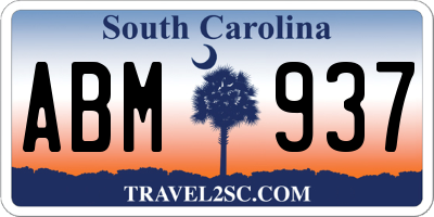 SC license plate ABM937