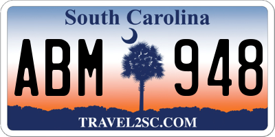 SC license plate ABM948