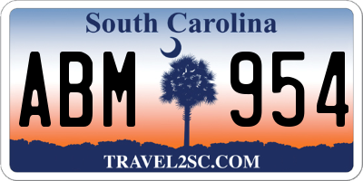 SC license plate ABM954