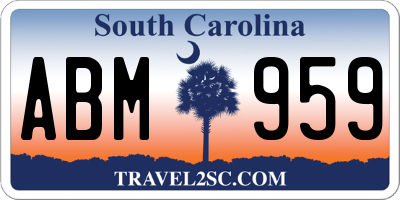 SC license plate ABM959