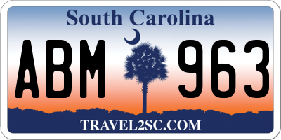 SC license plate ABM963