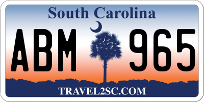 SC license plate ABM965