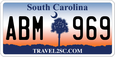 SC license plate ABM969