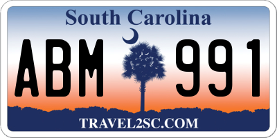 SC license plate ABM991