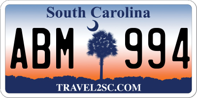 SC license plate ABM994