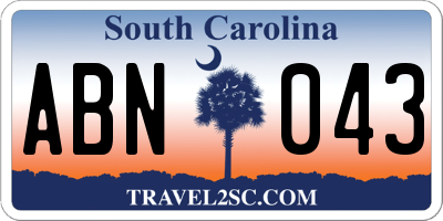 SC license plate ABN043