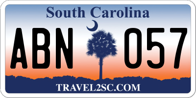 SC license plate ABN057