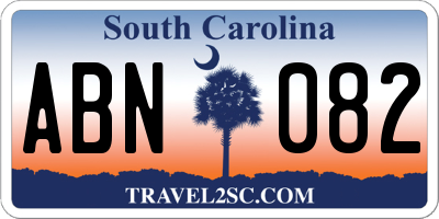 SC license plate ABN082