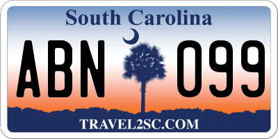 SC license plate ABN099