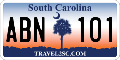 SC license plate ABN101