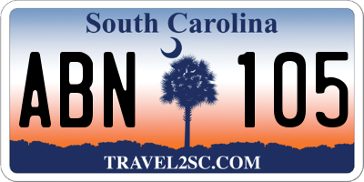 SC license plate ABN105