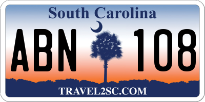 SC license plate ABN108