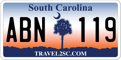 SC license plate ABN119