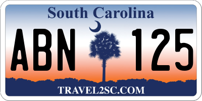 SC license plate ABN125