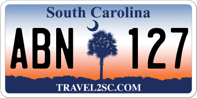 SC license plate ABN127