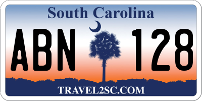 SC license plate ABN128