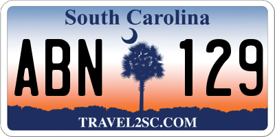 SC license plate ABN129