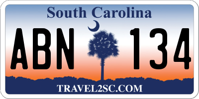 SC license plate ABN134