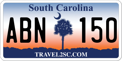 SC license plate ABN150