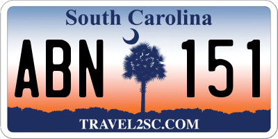 SC license plate ABN151