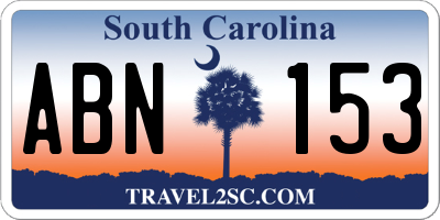 SC license plate ABN153