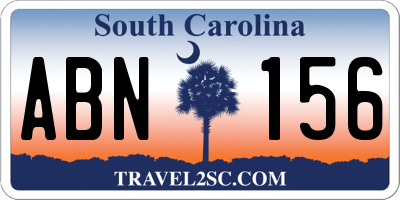 SC license plate ABN156