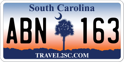 SC license plate ABN163