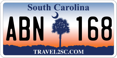 SC license plate ABN168