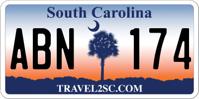 SC license plate ABN174