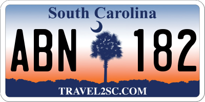 SC license plate ABN182