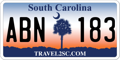 SC license plate ABN183