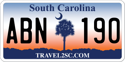 SC license plate ABN190