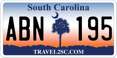 SC license plate ABN195