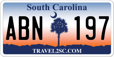 SC license plate ABN197