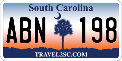 SC license plate ABN198