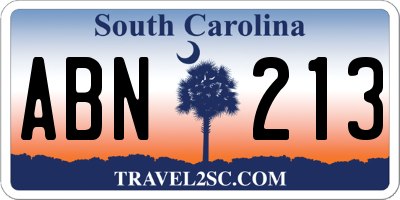 SC license plate ABN213