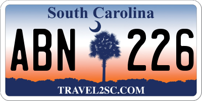 SC license plate ABN226