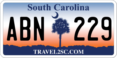 SC license plate ABN229