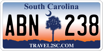 SC license plate ABN238