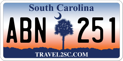 SC license plate ABN251