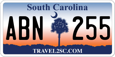 SC license plate ABN255